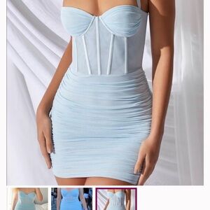 Oh Polly Light Blue Mini Dress